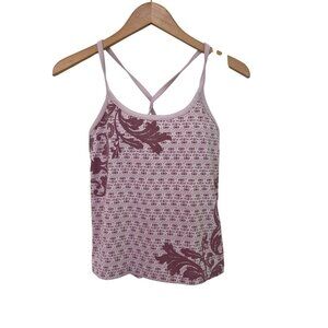 Athleta pink flowered workout exercise top size 34C